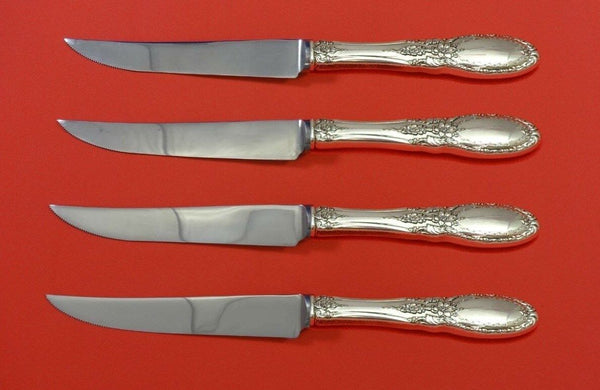 Old Mirror by Towle Sterling Silver Steak Knife Set 4pc HHWS Custom Made 8 1/2"