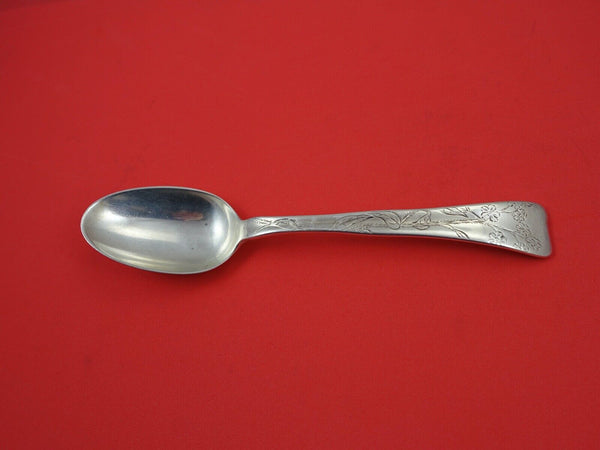 Lap Over Edge Acid Etched By Tiffany Sterling Place Soup Spoon w/ flowers 7"
