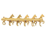 10k Yellow Gold Bar Pin with Five Horses Jewelry (#J7042)