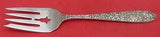Southern Rose by Manchester Sterling Silver Cold Meat Fork Pierced 8 1/4"