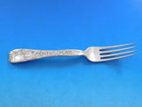 Lap Over Edge Acid Etched by Tiffany Sterling Silver Regular Fork Apricot 7 1/4"