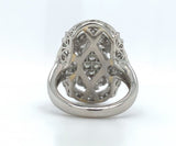 Platinum Cocktail Leaf Ring with 1.10ct TW Genuine Natural Diamonds (#J5953)