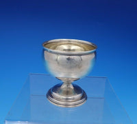 George Sharp Coin Silver Salt Cellars Pair with Band of Engraved Design (#3742)