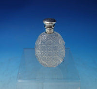 Sterling Silver and Cut Crystal Perfume Bottle circa 1900 4" x 2 1/4" (#5932)