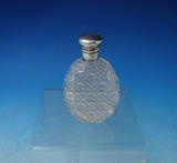 Sterling Silver and Cut Crystal Perfume Bottle circa 1900 4" x 2 1/4" (#5932)