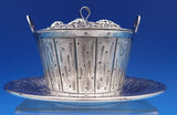 Italian Sterling Silver Fruit Bowl with underplate Barrel of Grapes  (#8372)