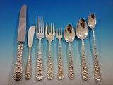 Rose by Stieff Sterling Silver Flatware Set for 12 Service 118 pieces