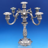 Burgundy by Reed and Barton Silverplate Candelabra Pair 5-Light #74 15" (#8258)