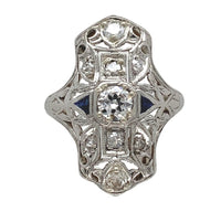 18k White Gold .44ct TW Genuine Natural Diamond Filigree Ring Size 3.75 (#J7266)