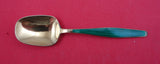 Are by Th. Olsens Norwegian Sterling Ice Cream Spoon vermeil enameled green 5"