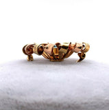 14k Retro Blue Genuine Natural Zircon Pin Rose and Yellow Gold (#J5474)