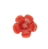 14k Rose Gold Carved Genuine Natural Coral Flower Stud Earrings (#J7350)