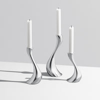 Cobra by Georg Jensen Stainless Steel Candleholder Set Small, Medium, Large New