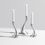 Cobra by Georg Jensen Stainless Steel Candleholder Set Small, Medium, Large New