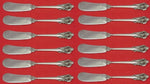 Grande Baroque by Wallace Sterling Silver Butter Spreader Flat FH Set 12 pieces