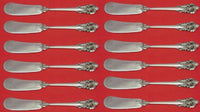 Grande Baroque by Wallace Sterling Silver Butter Spreader Flat FH Set 12 pieces