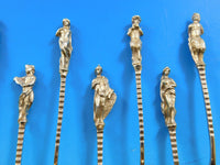 Apollo by Gorham Sterling Silver Set 12 Coffee Spoons 4 1/4" Figural Victorian