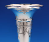 Soffel Co Sterling Silver Vase Bright-Cut Weighted #325 12" x 4" Modernism #9046