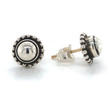 Georg Jensen Sterling Pair Moonlight Blossom Stud Earrings with Pouch (#J6854)
