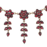 Genuine Natural Bohemian Garnet Necklace with Seven Drops 15" Long (#J6478)