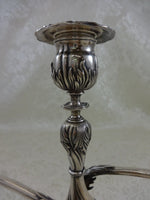 Chrysanthemum by Tiffany and Co Sterling Silver Candelabra Pair 3-Light (#0140)