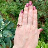 14k White Gold Victorian 1.90 Carat Genuine Garnet Ring Size 5.5 (#J7476)