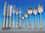 Asprey English Sterling Silver Flatware Set Service 66 pcs Dinner Luxury Design