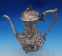 Repousse by James R. Armiger Sterling Silver Demitasse Tea Set 3pc (#8544)
