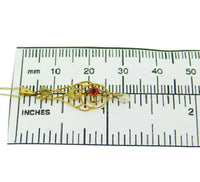 10k Yellow Gold Lavaliere Pendant with Red Glass and Pearl (#J4763)