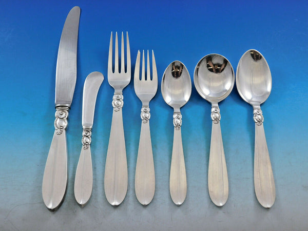 Princess Fuchsia by Frigast Sterling Silver Flatware Set Service 88 Pcs Dinner