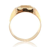 Italian 18k Yellow Gold Men's Ring with Palm Tree and Swords Size 10.75 (#J6636)
