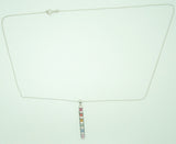14K White Gold Genuine Natural Rainbow Sapphire Pendant with Diamonds (#J2800)