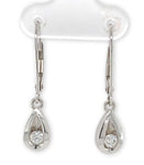 14k White Gold Genuine Natural Diamond Dangle Drop Earrings Jewelry (#J7052)