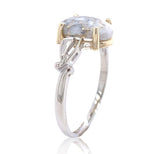14k White Gold 2.56 Carat Genuine Natural Gold Vein Quartz Ring Size 9.25 #J6939