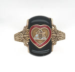10k Gold Women of the Moose Genuine Natural Black Onyx Ring w/ Enamel (#J6302)