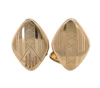 Pair of 10k Yellow Gold Diamond Shape Men's Cufflinks with Monogram (#J6874)