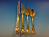 American Victorian Gold by Lunt Sterling Silver Flatware Set 12 Service 48 Pcs