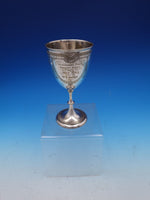 English Estate Silverplated Goblet Trophy Engraved Dated 1874 6 1/2" (#7742)