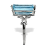 14k White Gold 7.92 Carat Genuine Natural Aquamarine Ring Size 8 (#J7202)
