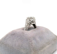 14k White Gold Filigree 3/4 Carat Genuine Natural Diamond Ring (#J5421)