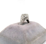 14k White Gold Filigree 3/4 Carat Genuine Natural Diamond Ring (#J5421)