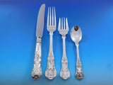 Queens by Wallace Sterling Silver Dinner Size Flatware Set 12 Service 66 pieces