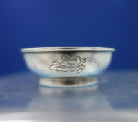 Russian .875 Silver Salt Cellar w/ Gold Washed Interior Engraved Leaves (#6846)