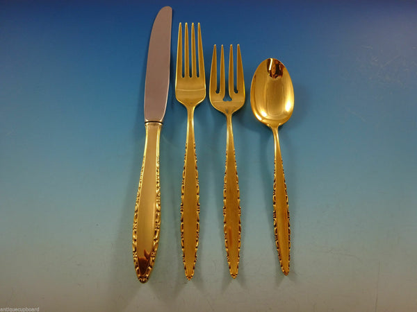 Lace Point Vermeil by Lunt Sterling Silver Regular Size Place Setting(s) 4pc
