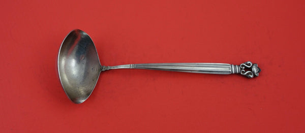 Acorn by Georg Jensen Sterling Silver Gravy Ladle Double Spout  7 3/4"