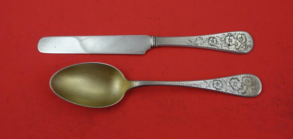 King William Engraved by Tiffany and Co Sterling Junior Set 2-piece floral motif