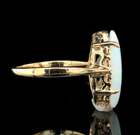 14k Yellow Gold Australian 2.15 Carat Genuine Natural Opal Ring Size 5.75 #J7216