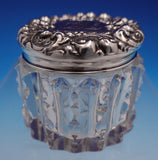 La Pierre Sterling Silver and Ribbed Glass Dresser Jar GW Interior #464 (#9161)