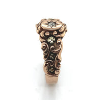 10k Yellow Gold Victorian Men's Wedding Band Ring w/ Diamond Size 10.75 (#J6285)