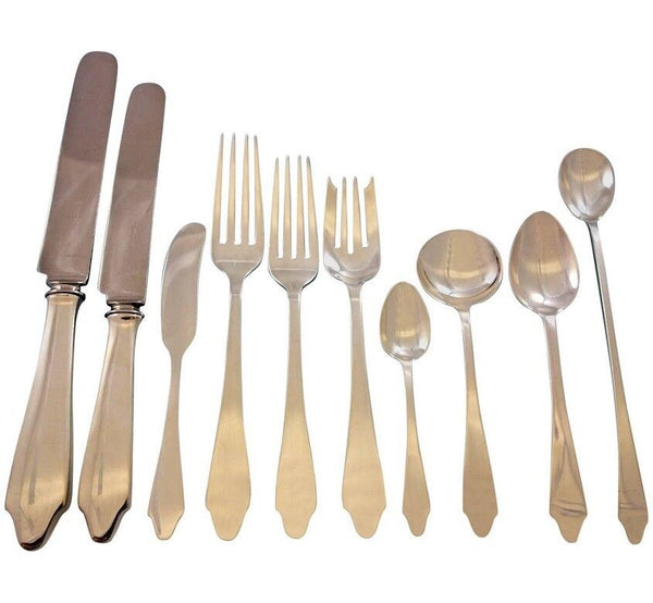 Clinton by Tiffany and Co Sterling Silver Flatware Set 12 Service 120 pcs Dinner